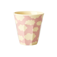 Kids Small Melamine Cup Pink Cloud Print by Rice DK